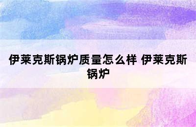 伊莱克斯锅炉质量怎么样 伊莱克斯锅炉